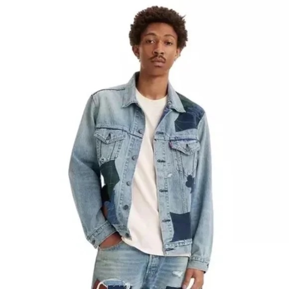 Levi's Mens Vintage Leather Patchwork Trucker Jacket, UrbanOutfitters, XL BN